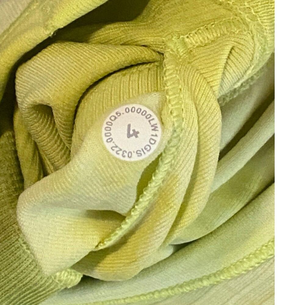 Lululemon Ebb to Street Cropped Racerback Tank Top Size 4 Marble Dye Wasabi - Picture 4 of 8